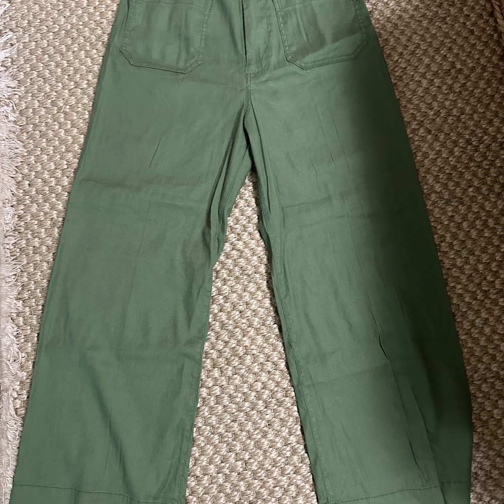 Maeve Green Wide-Leg Pants The Colette